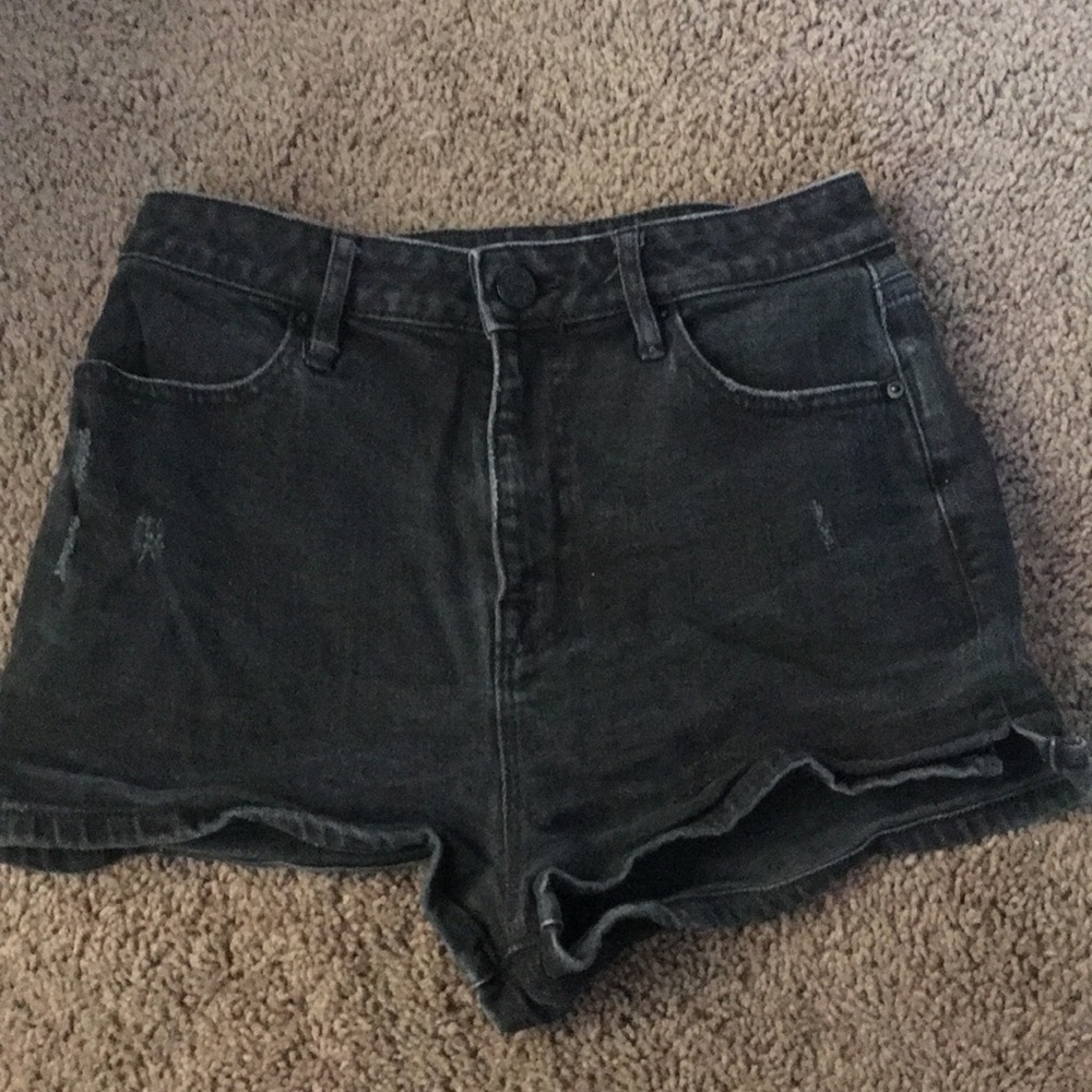 Black high rise shorts